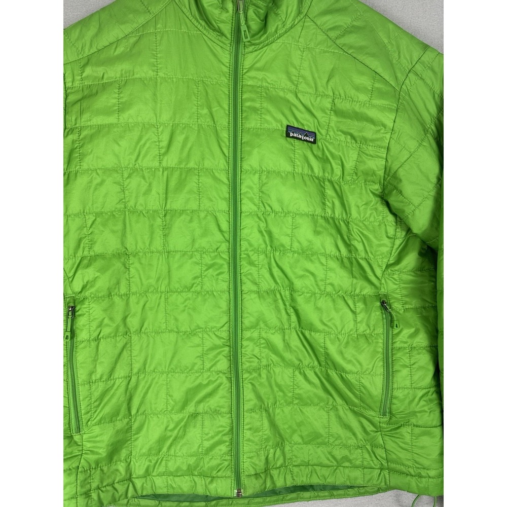 Patagonia Nano Puff Full Zip Up Mens Medium Green Quilted Hiking Jacket Utility - Picture 4 of 14